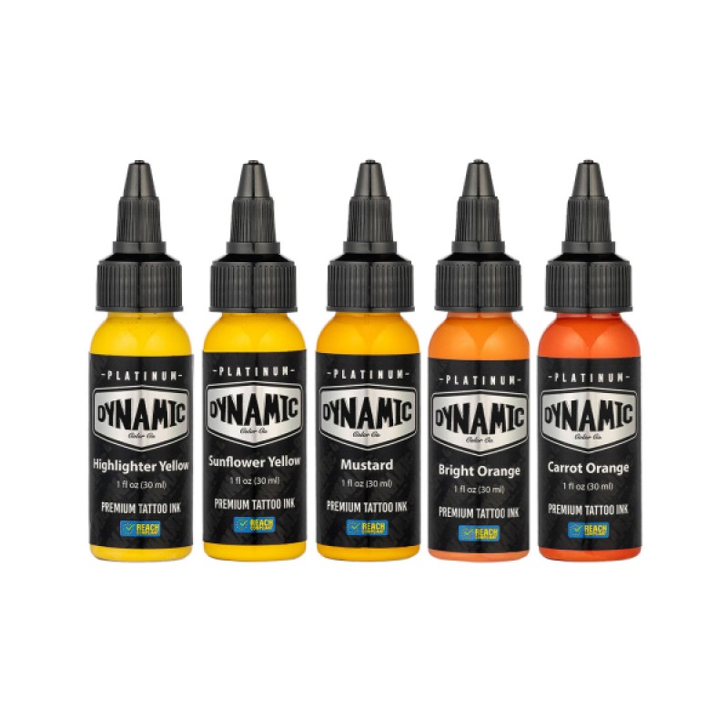 Platinum by Dynamic Tattoo Ink  Fire Set 5x 30 m