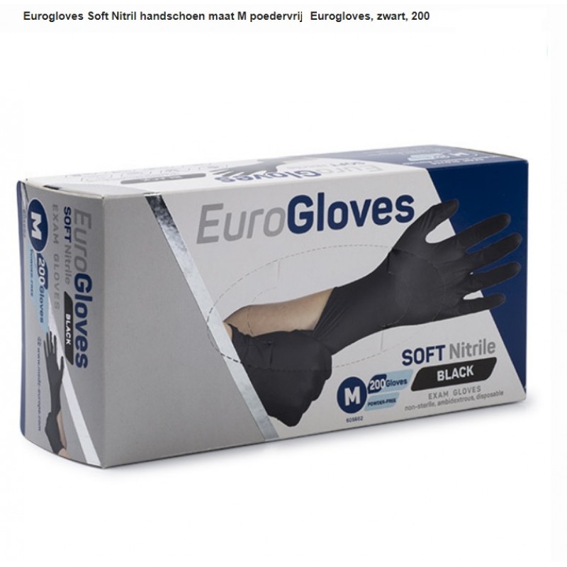 Soft-nitril handschoen poedervrij Eurogloves wit, 100 stuks