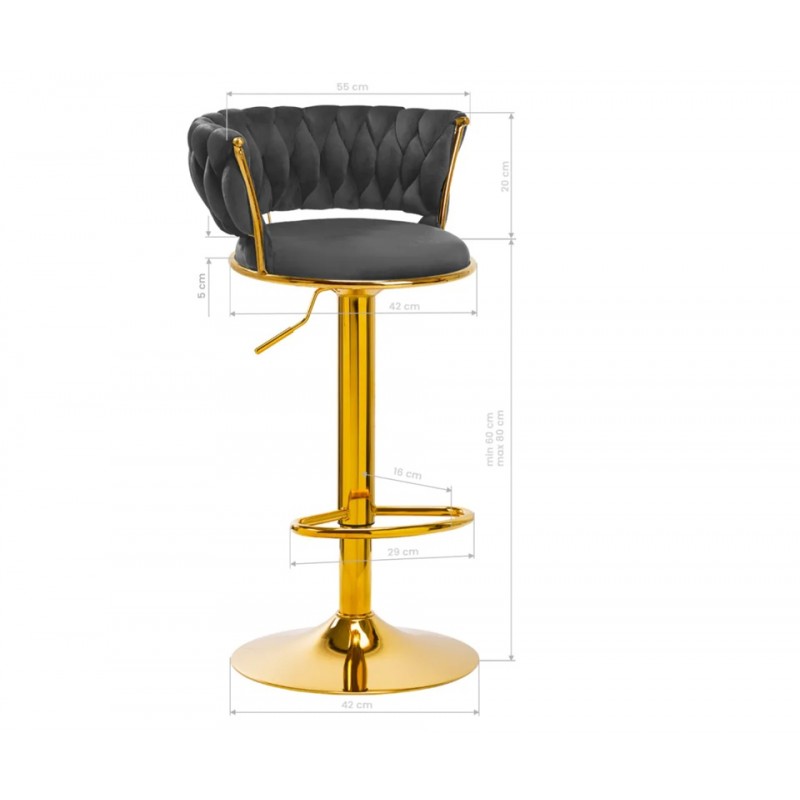 Beauty bar stoel grijs Beauty bar stoel grijs