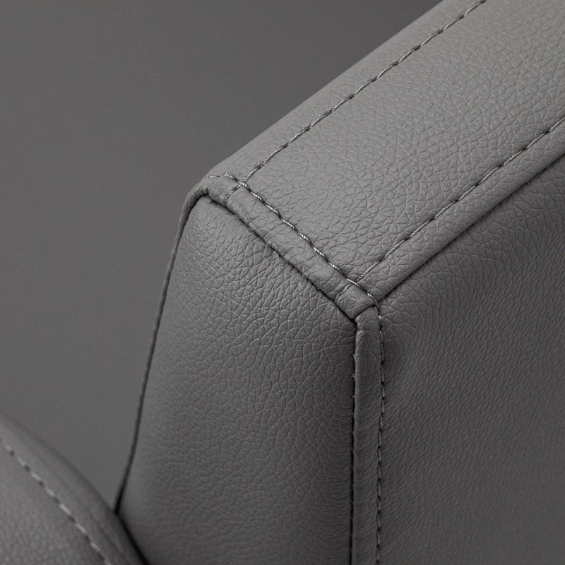 Kappersstoel grijs met roestvrijstalen onderstel Kappersstoel grijs met roestvrijstalen onderstel