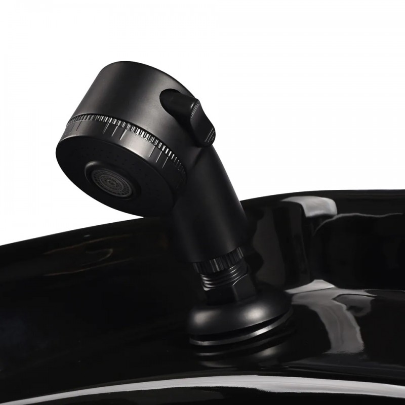 Kapperstoel oranje met wasbak Kapperstoel oranje met wasbak