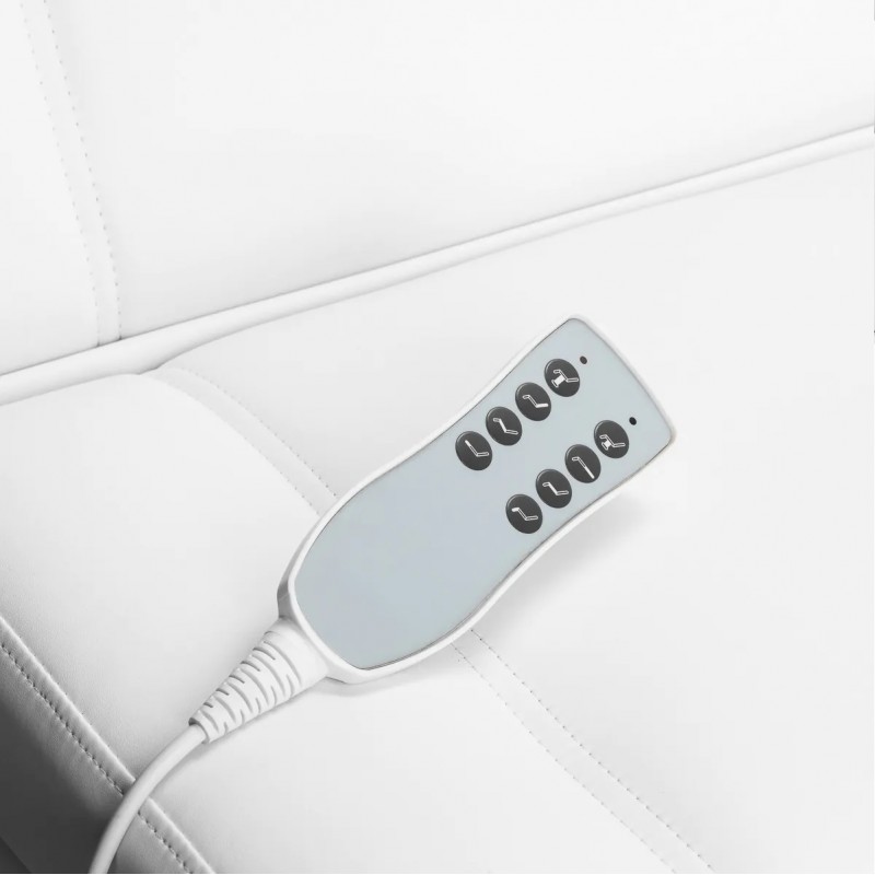 Lux 4 motoren elektrische cosmetische stoel, wit met houder Lux 4 motoren elektrische cosmetische stoel, wit met houder