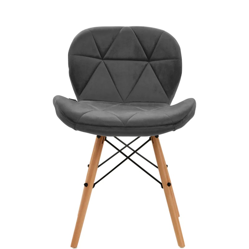 Salon stoel grijs hout onderstel Salon stoel grijs hout onderstel