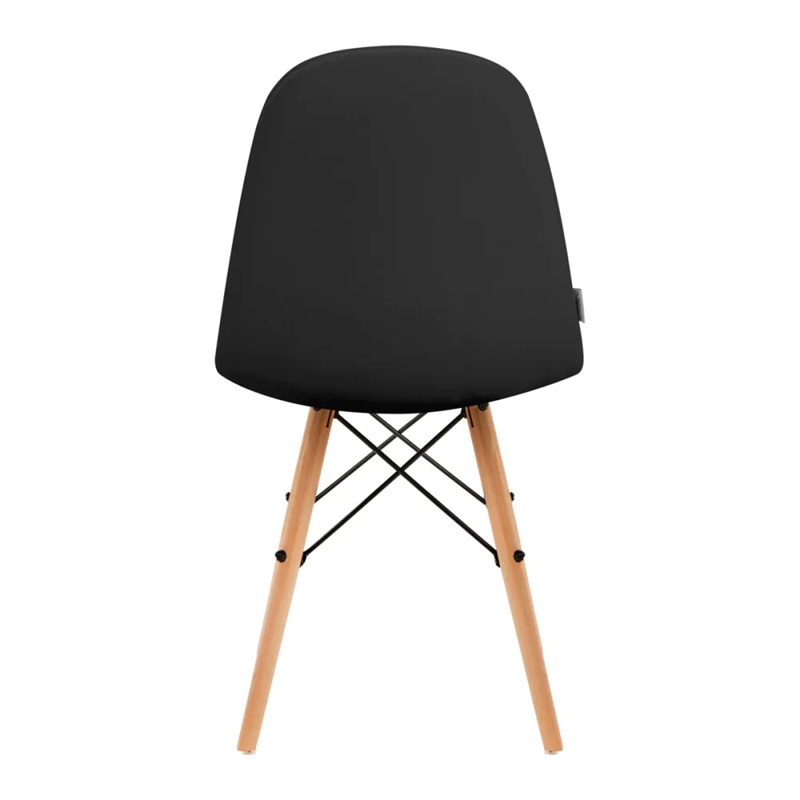 Salon stoel zwart hout onderstel rugleuning hoog Salon stoel zwart hout onderstel rugleuning hoog