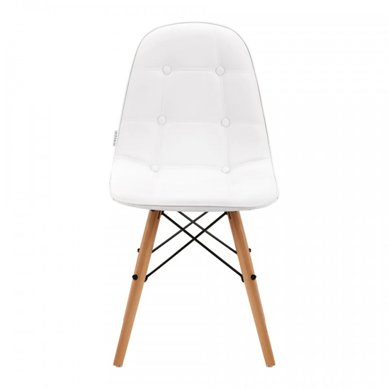 Salon stoel wit hout onderstel rugleuning hoog Salon stoel wit hout onderstel rugleuning hoog