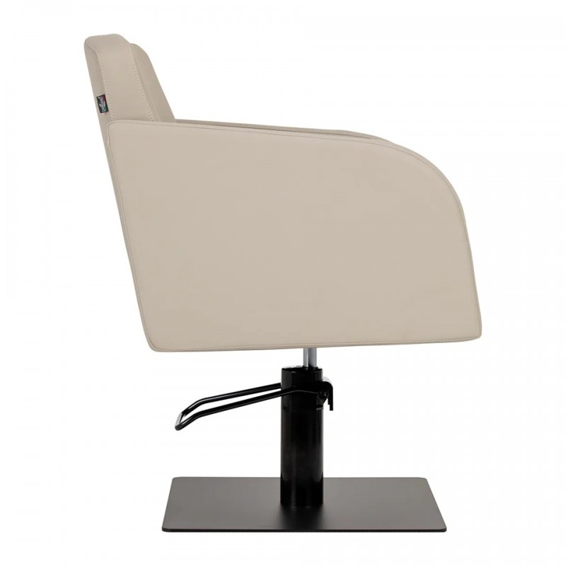 kappersstoel grijsbeige met zwarte voet kappersstoel grijsbeige met zwarte voet